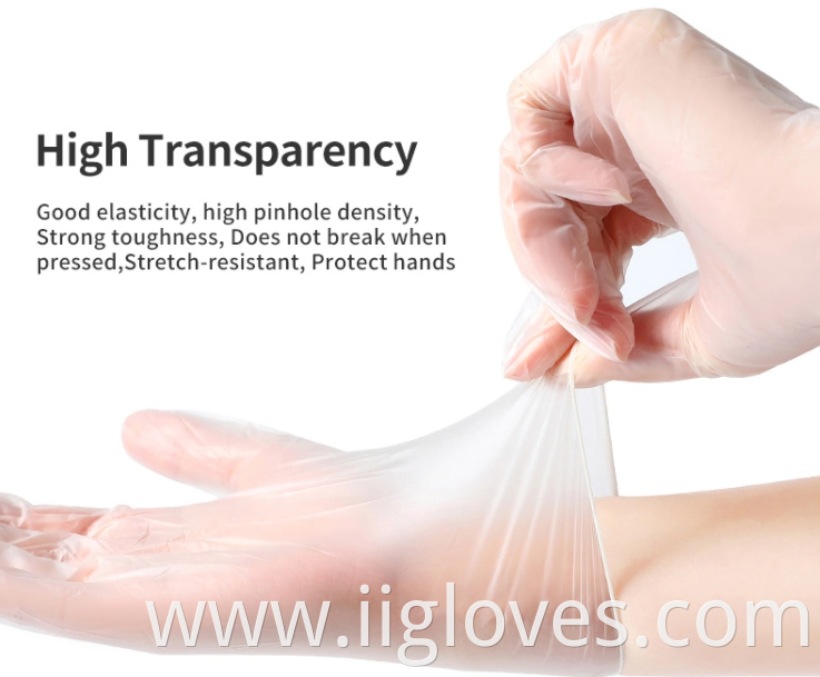 Clear Transparent Household Cleaning Vinyl Safety Gloves